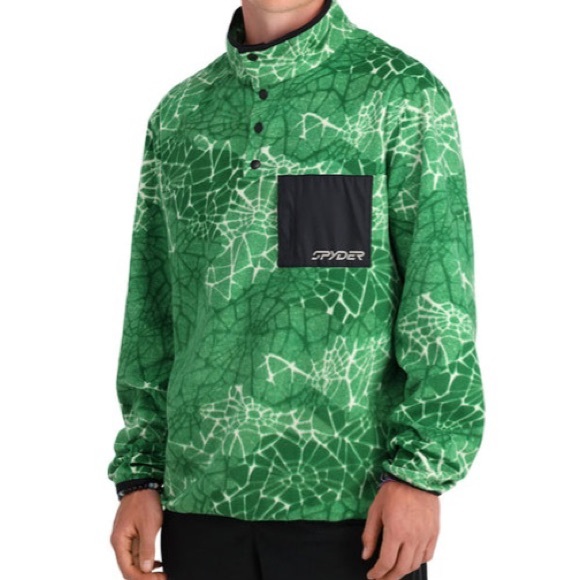 Spyder Snap Lounge Fleece Pullover- Verdant Green Sz XXL Unisex NWT - Picture 1 of 16
